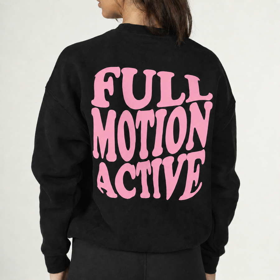 Reflex Unisex Black Sweatshirt — Pink Print