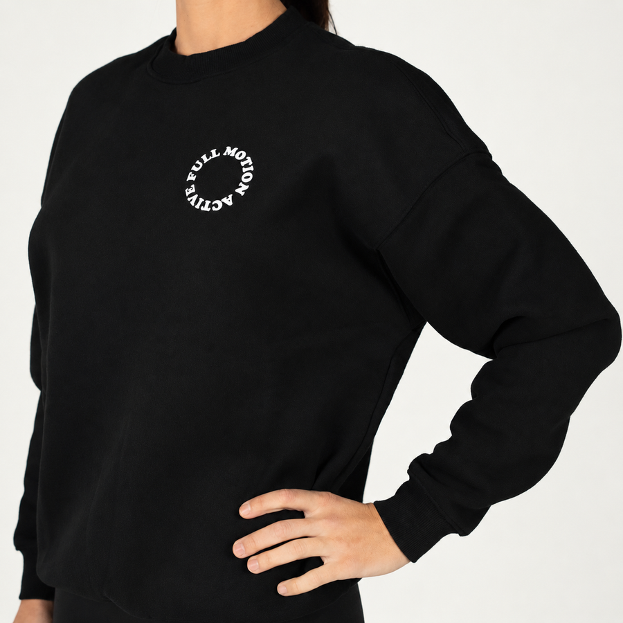 Reflex Unisex Black Sweatshirt — White Print