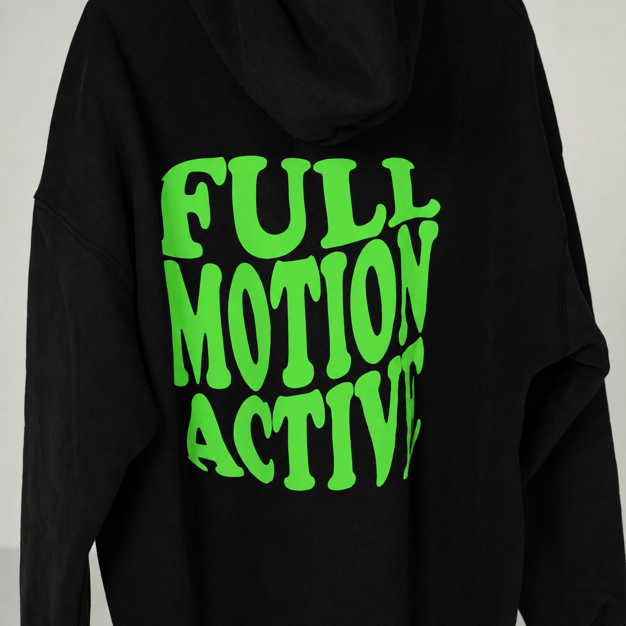 Reflex Unisex Black Hoodie — Green Print