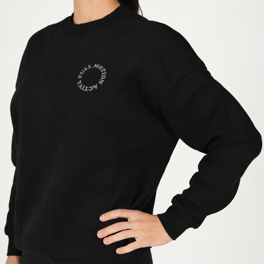 Reflex Unisex Black Sweatshirt — Grey Print