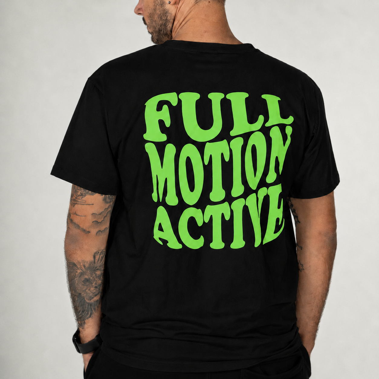 Core Unisex Black T-Shirt — Green Print