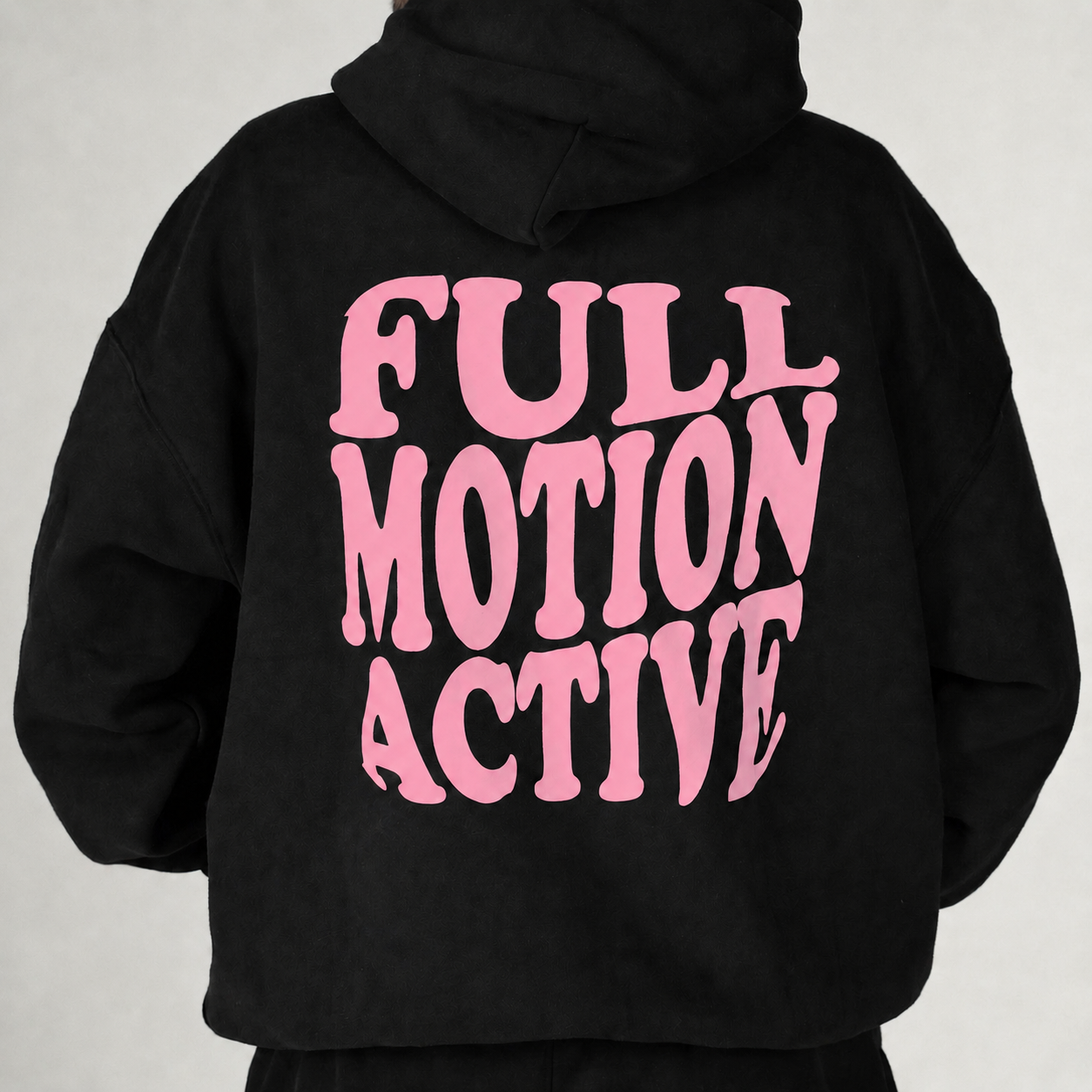 Reflex Unisex Black Hoodie — Pink Print