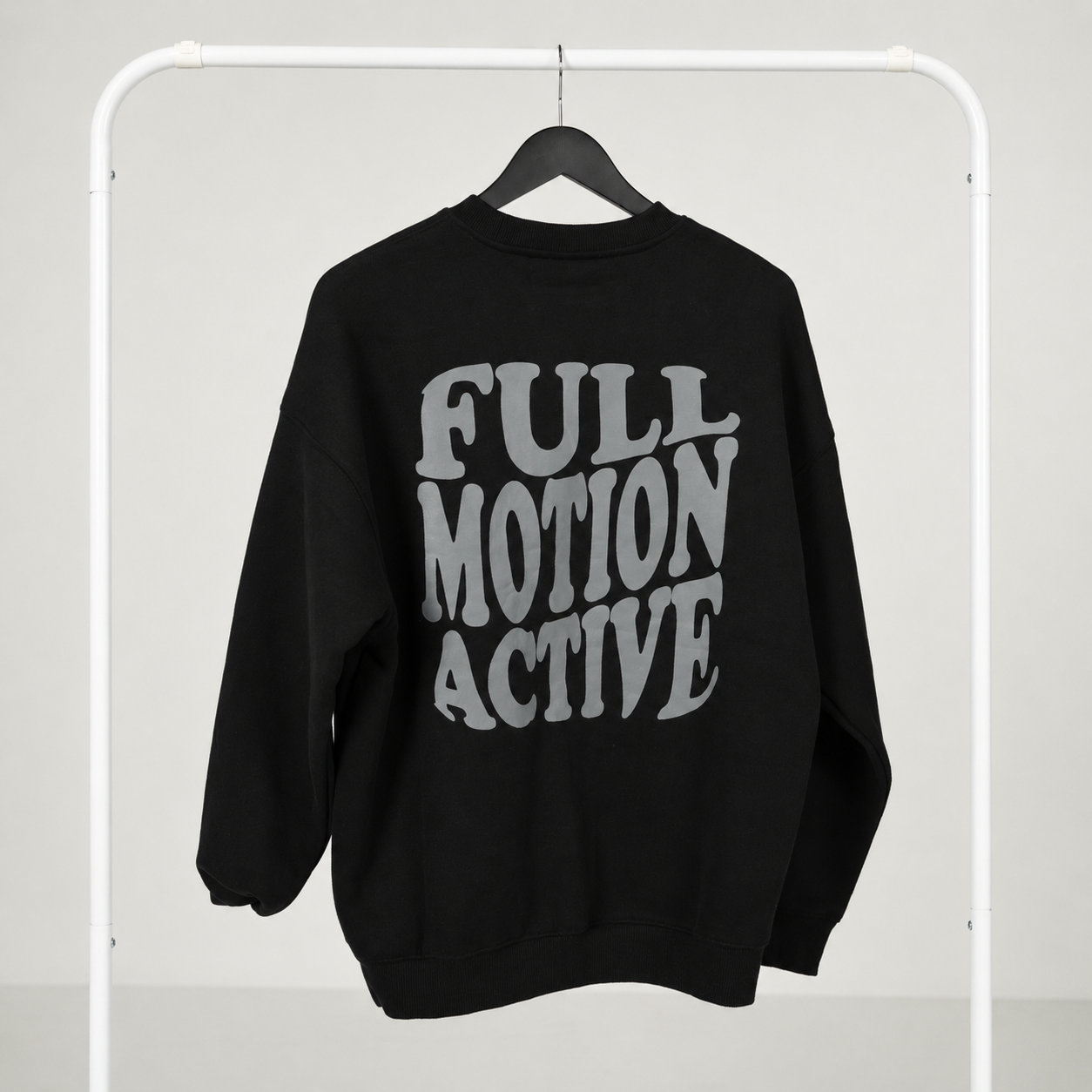 Reflex Unisex Black Sweatshirt — Grey Print