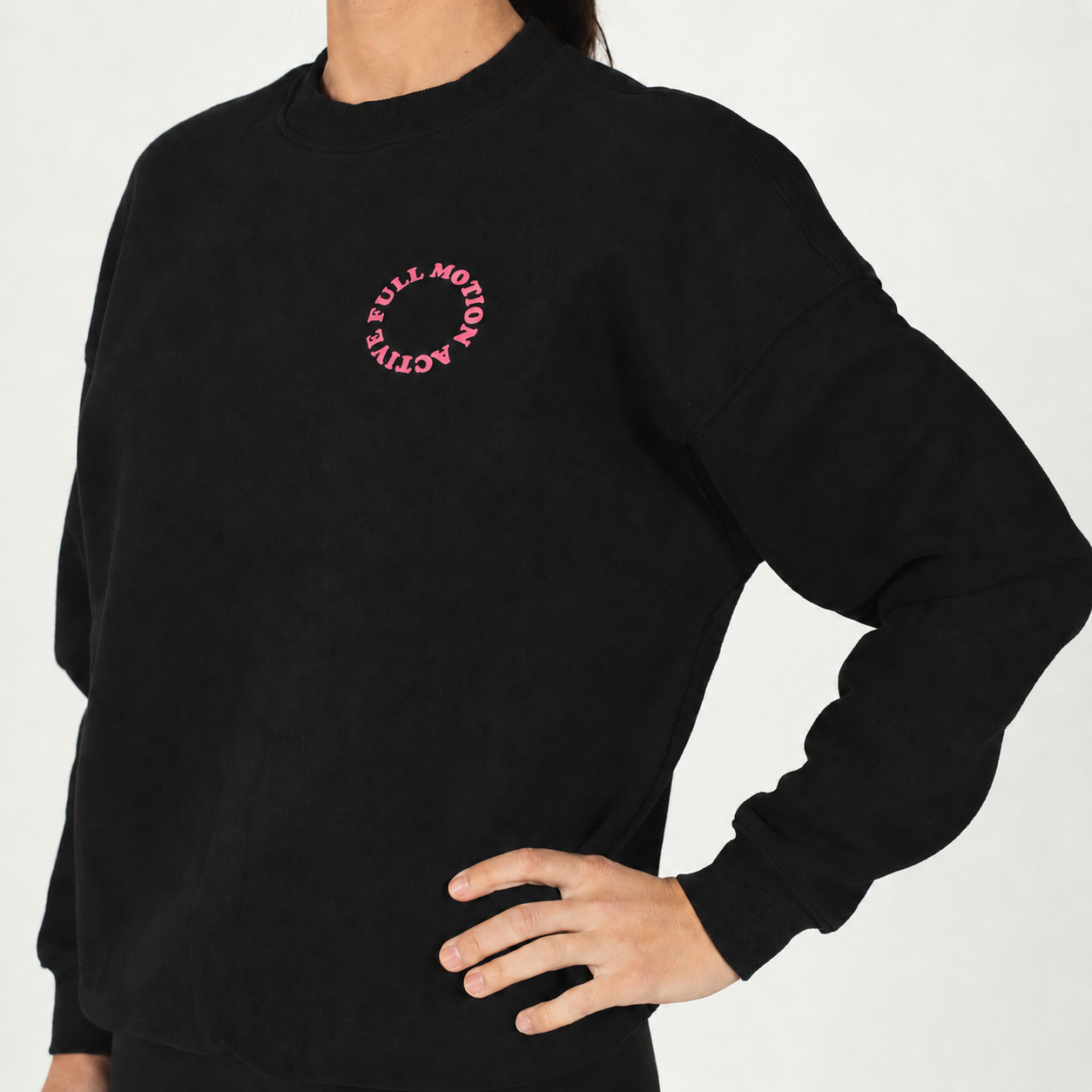 Reflex Unisex Black Sweatshirt — Pink Print