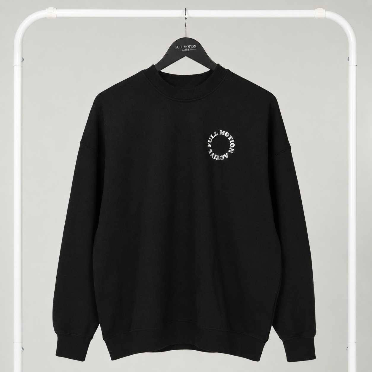 Reflex Unisex Black Sweatshirt — Silver Print