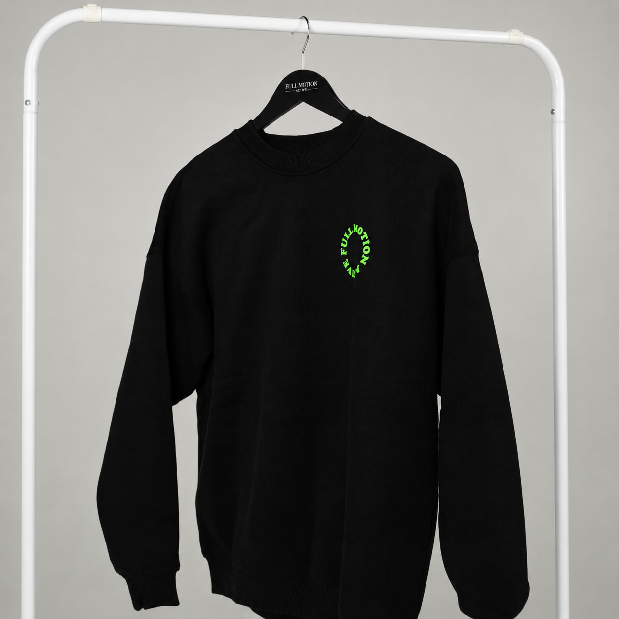 Reflex Unisex Black Sweatshirt — Green Print