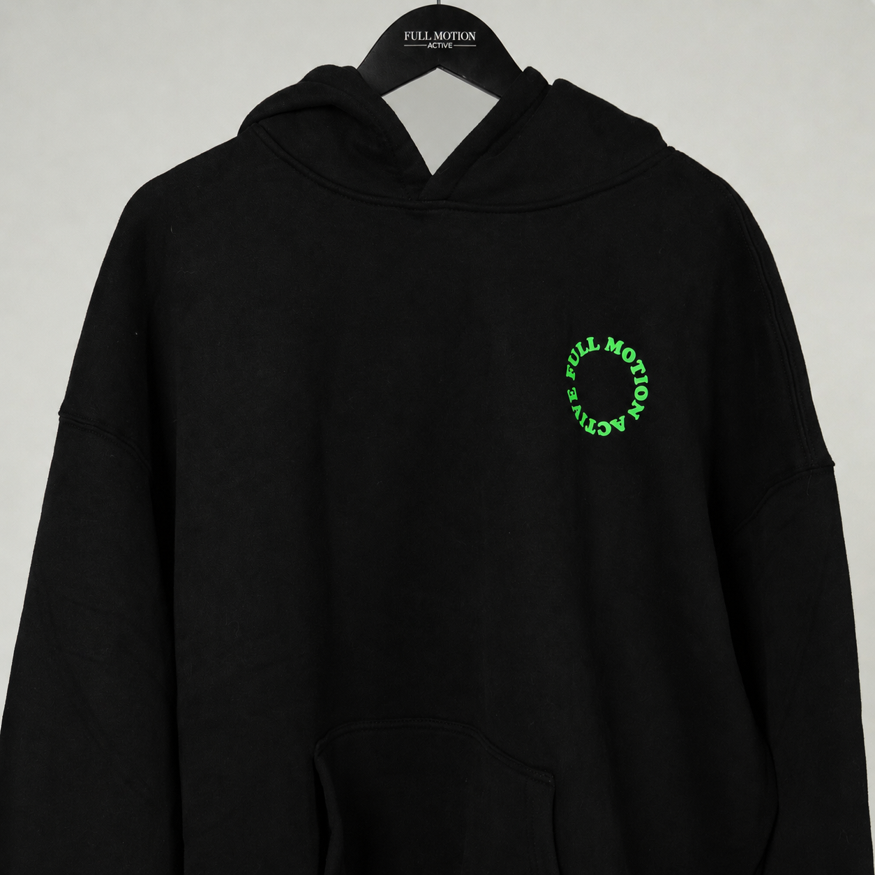 Reflex Unisex Black Hoodie — Green Print