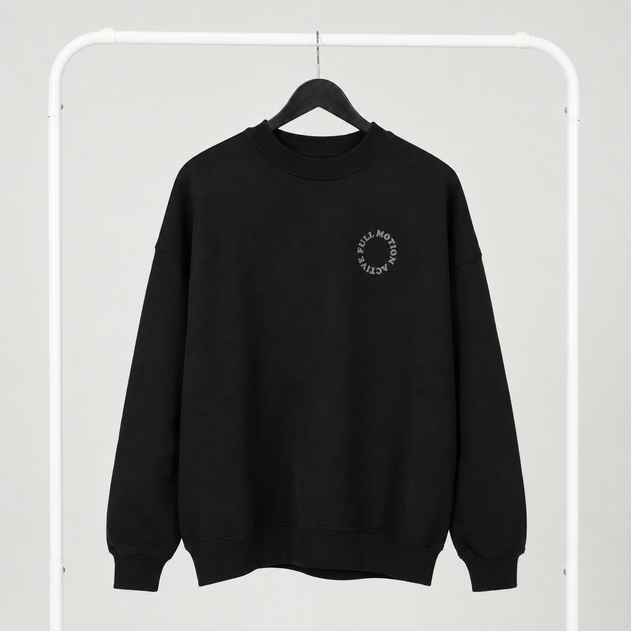 Reflex Unisex Black Sweatshirt — Grey Print