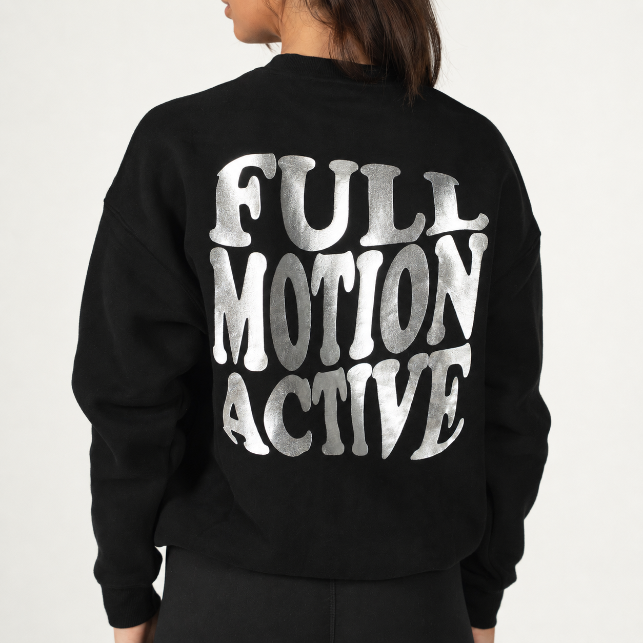 Reflex Unisex Black Sweatshirt — Silver Print