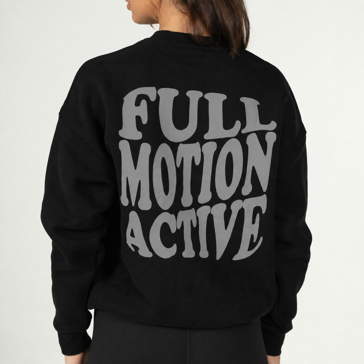 Reflex Unisex Black Sweatshirt — Grey Print