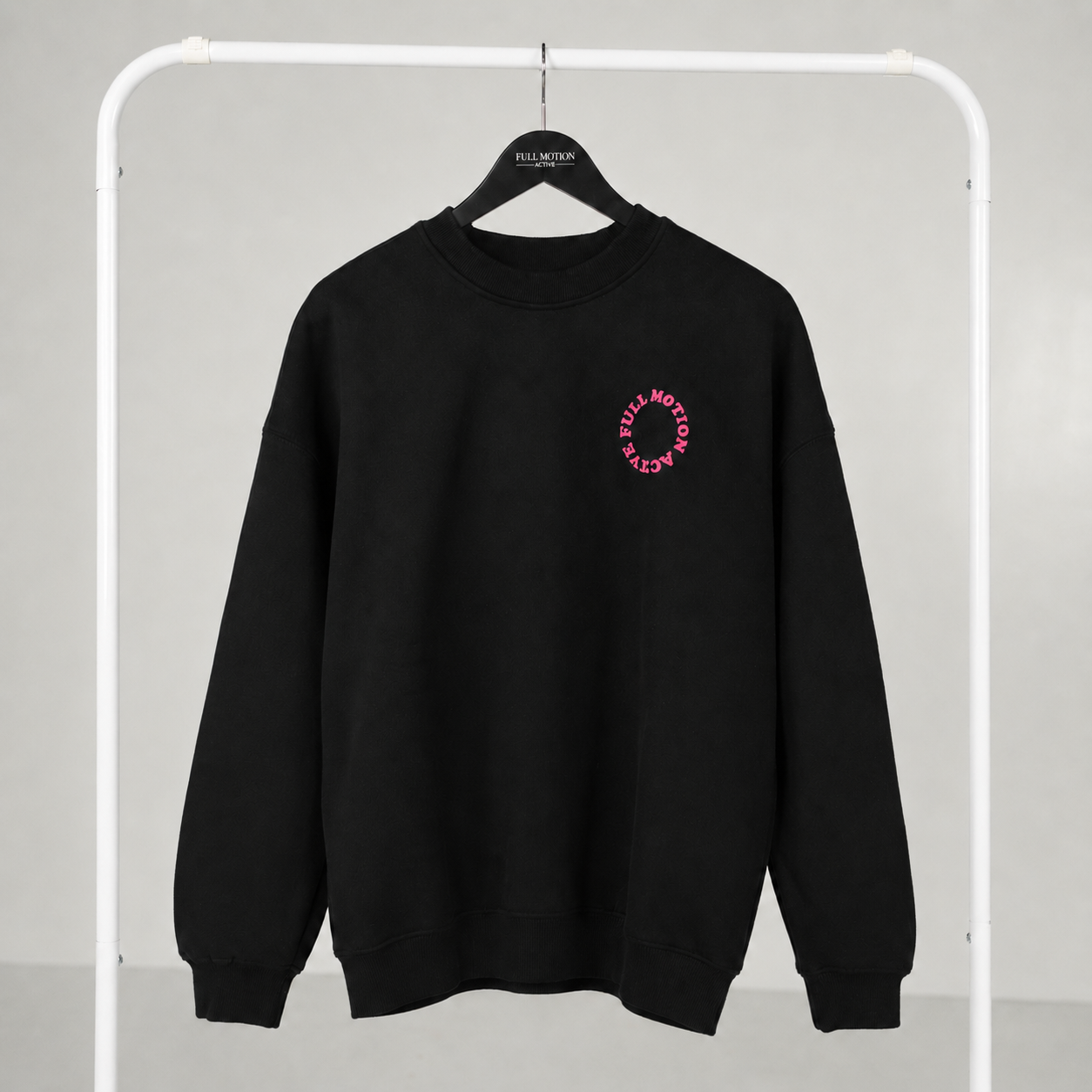 Reflex Unisex Black Sweatshirt — Pink Print