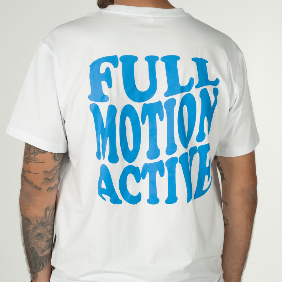 Core Unisex Tee White - Blue Print