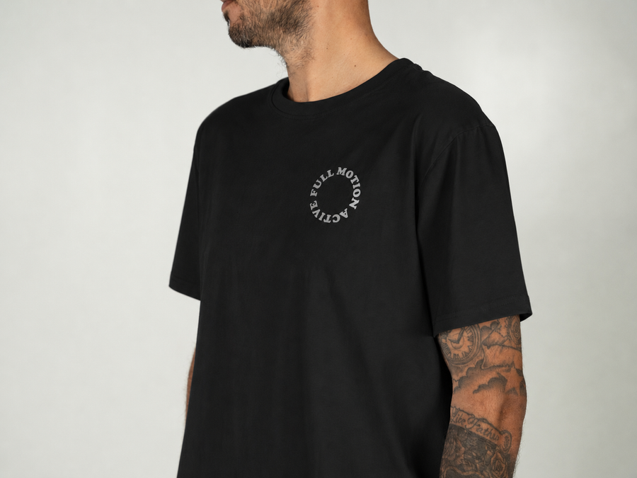 Core Unisex Tee — Black / Silver Print