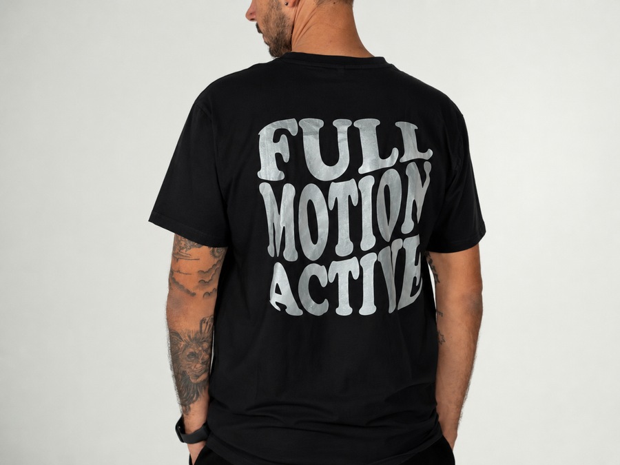 Core Unisex Tee — Black / Silver Print