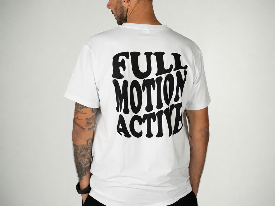 Core Unisex Tee — White / Black Print