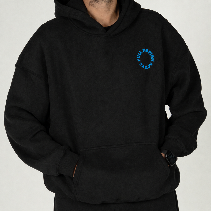 Reflex Unisex Black Hoodie — Blue Print