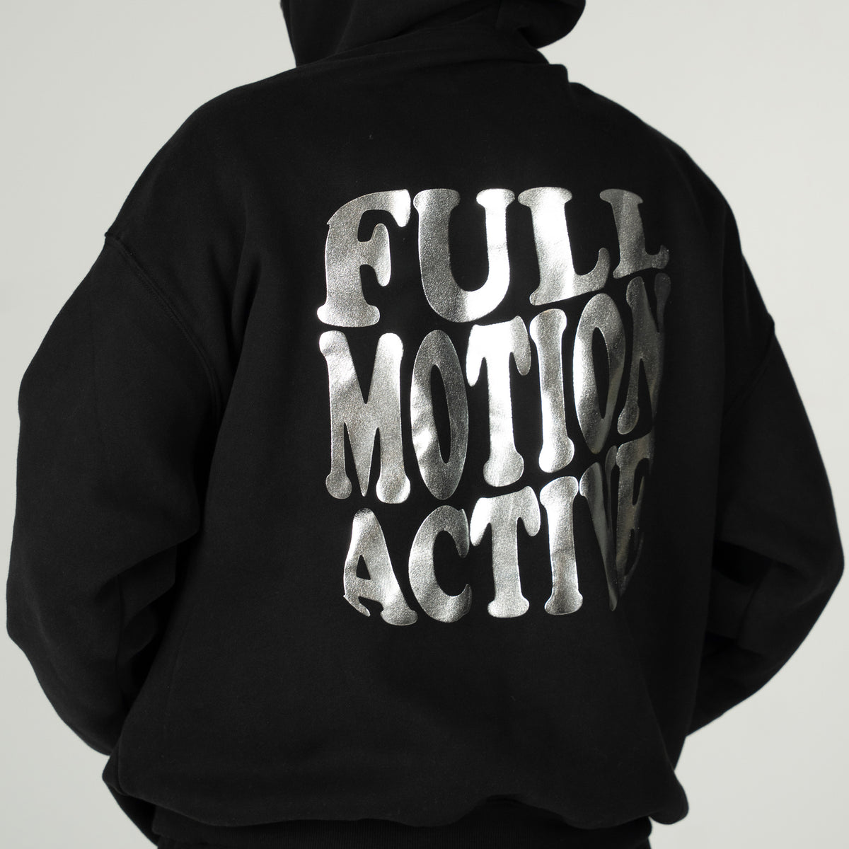 Reflex Unisex Black Hoodie - Chrome Print