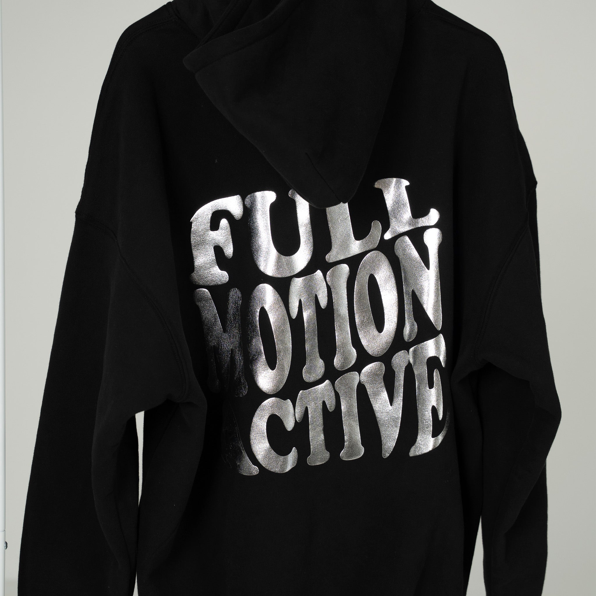 Reflex Unisex Black Hoodie - Chrome Print