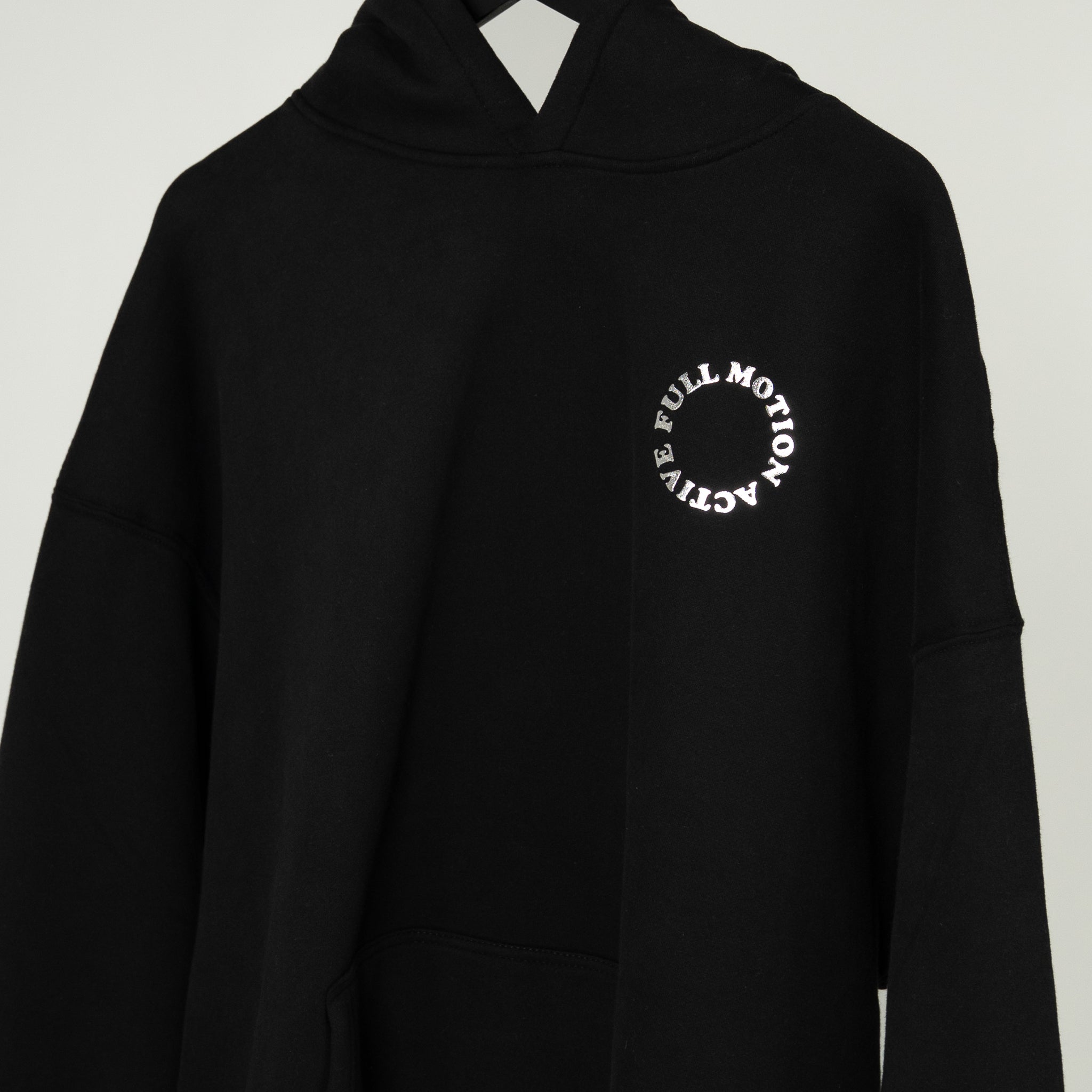 Reflex Unisex Black Hoodie - Chrome Print