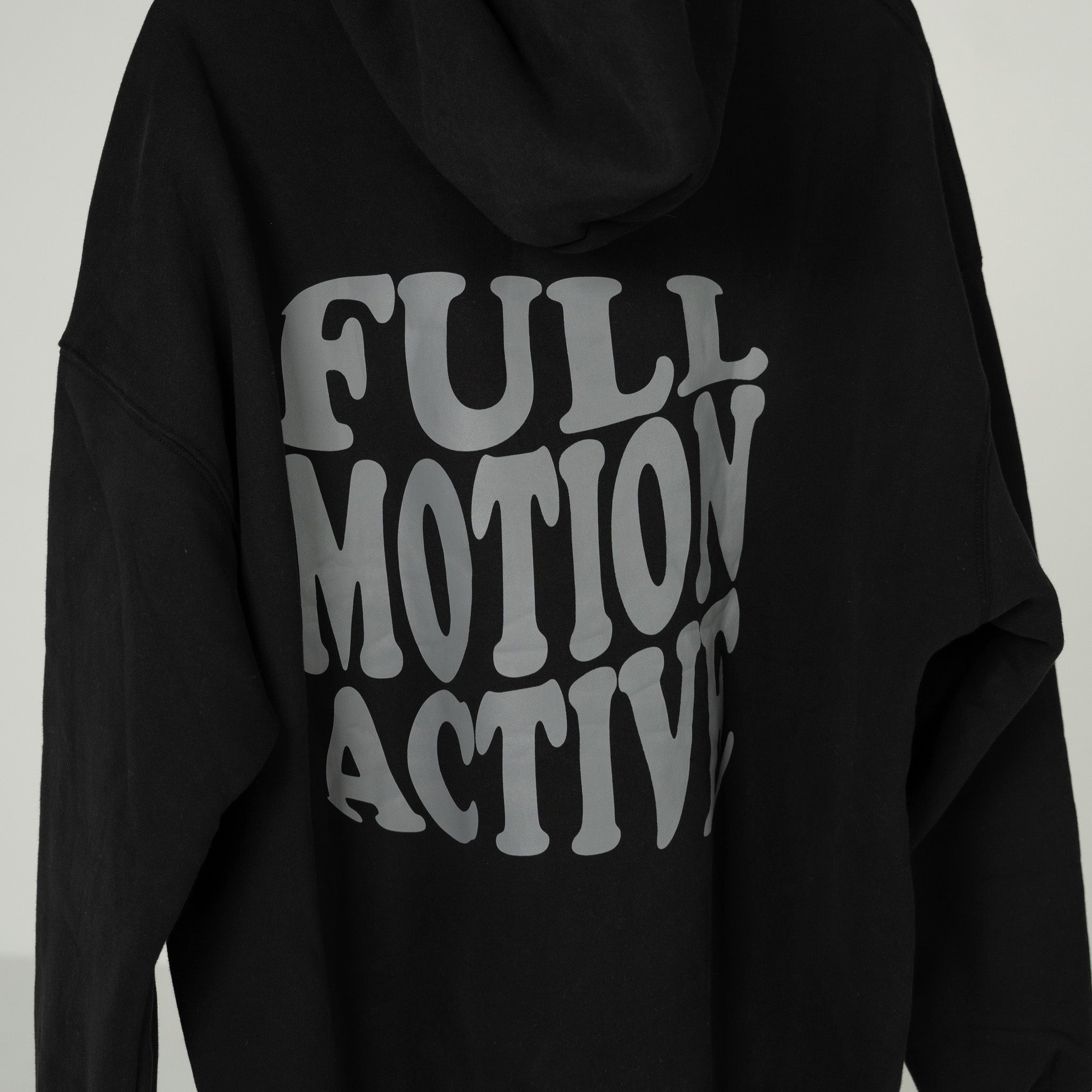 Reflex Unisex Black Hoodie - Grey Print
