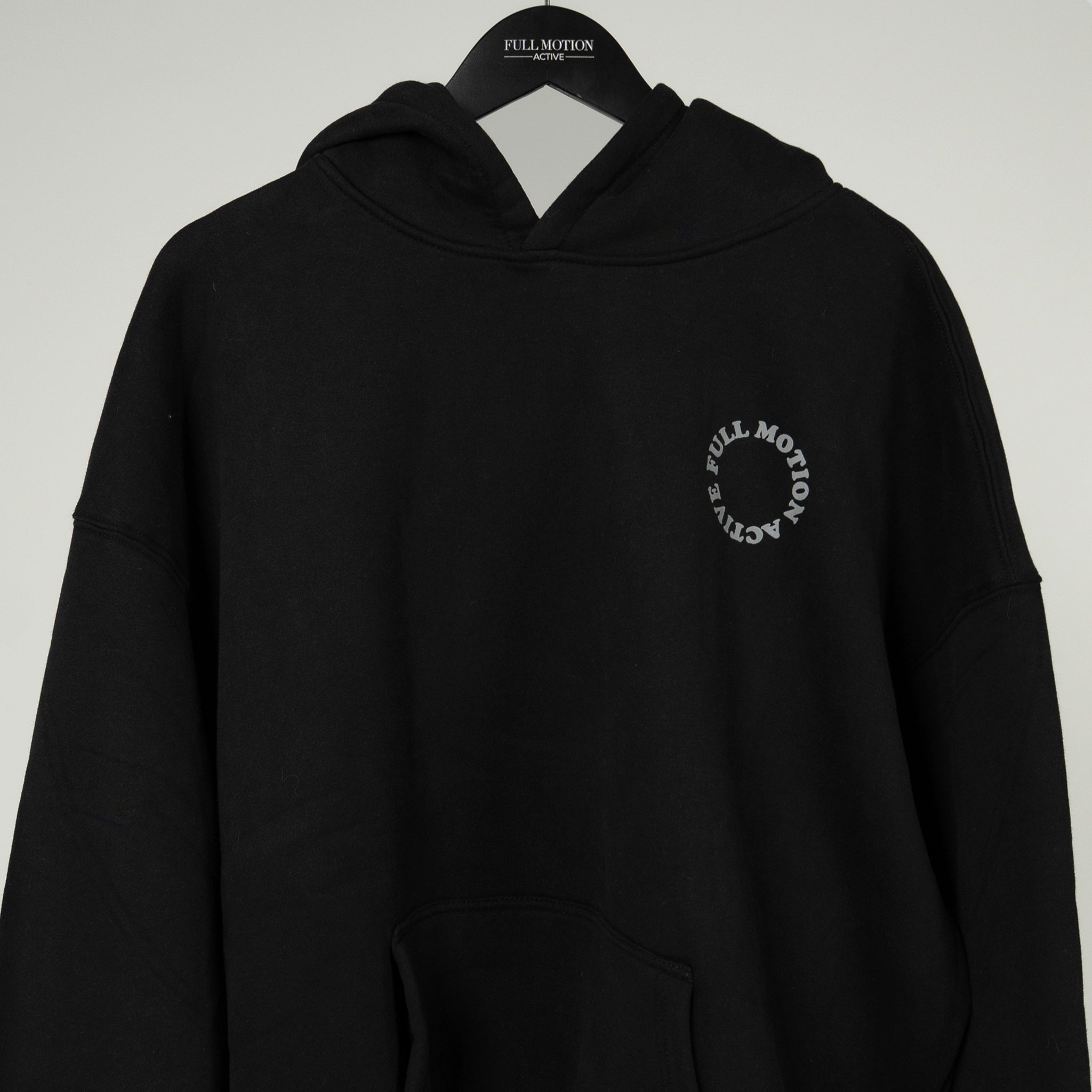Reflex Unisex Black Hoodie - Grey Print