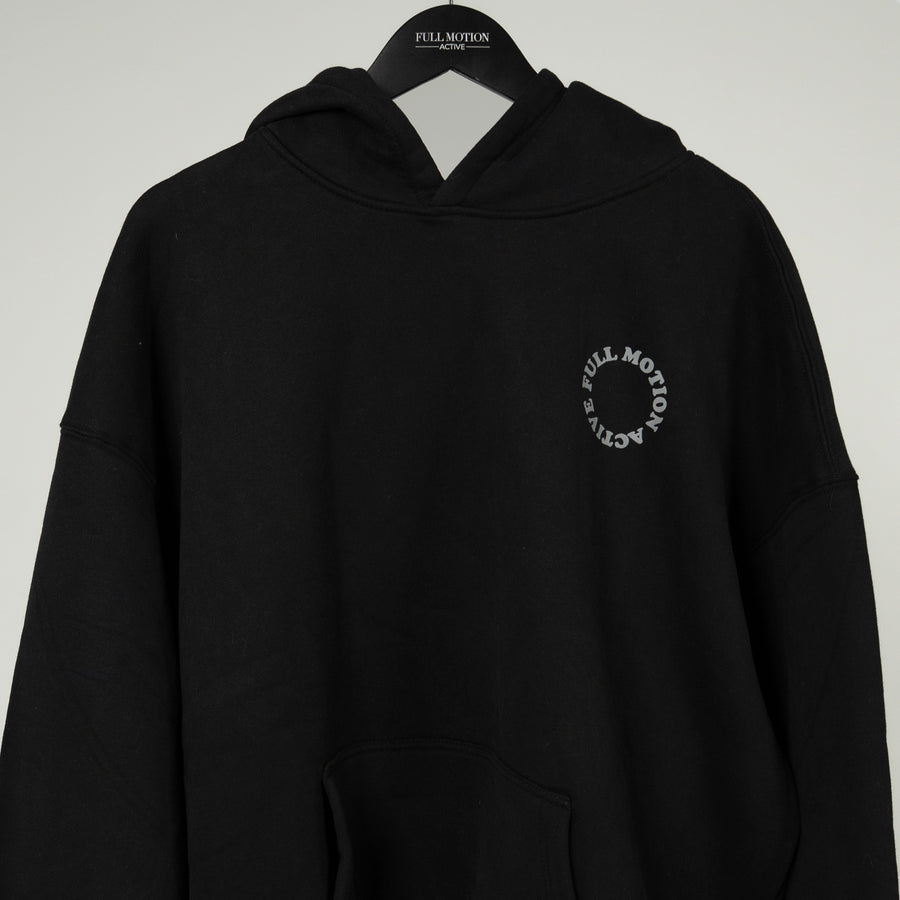 Reflex Unisex Black Hoodie - Grey Print