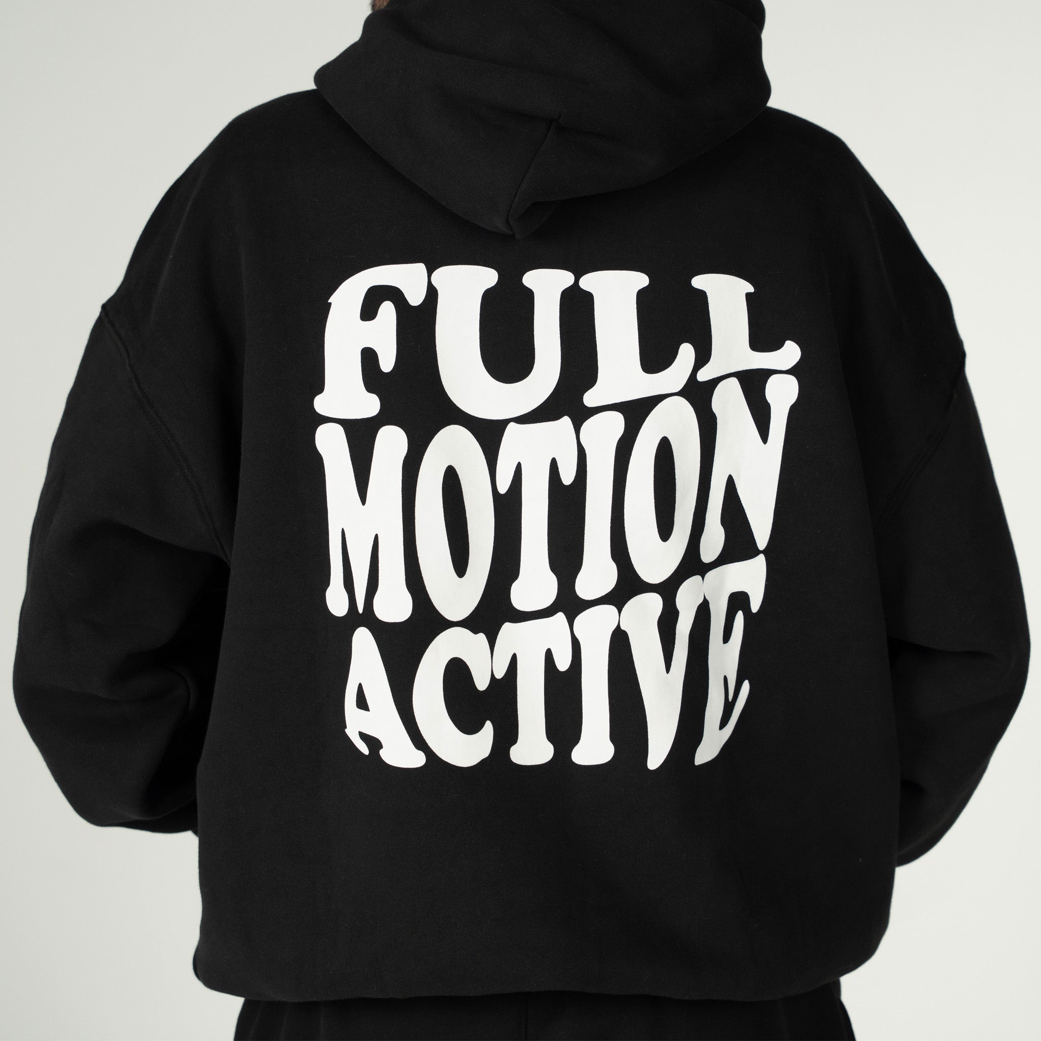 Reflex Unisex Black Hoodie - White Print