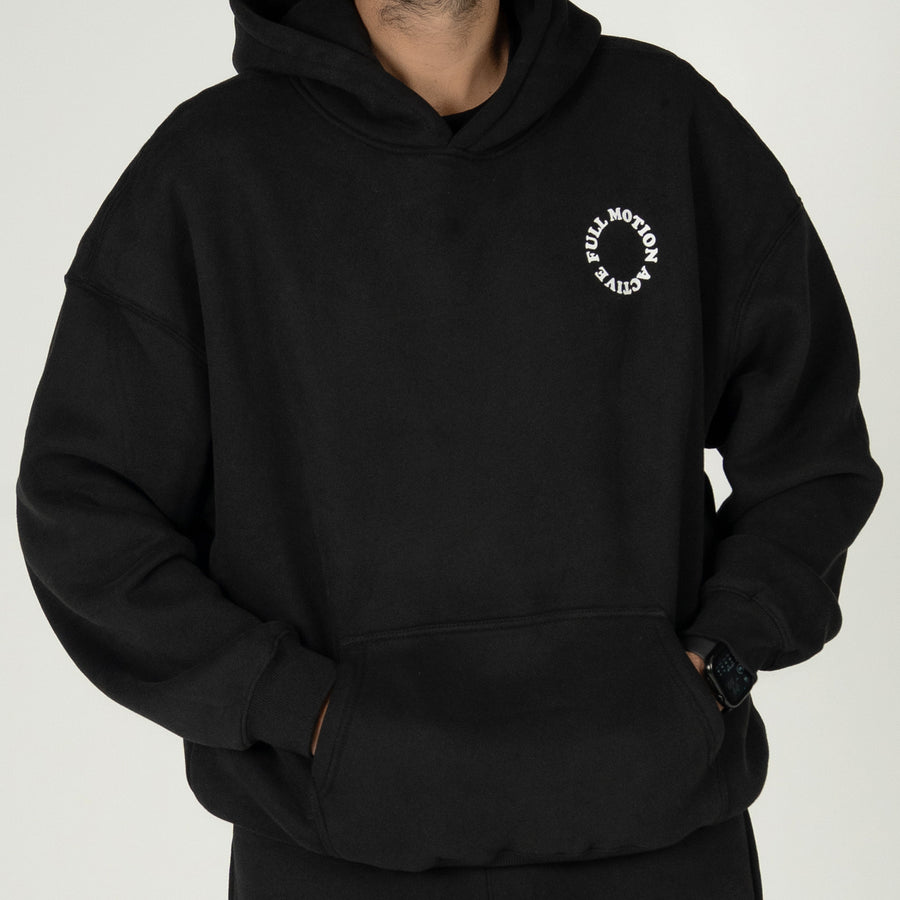 Reflex Unisex Black Hoodie - White Print