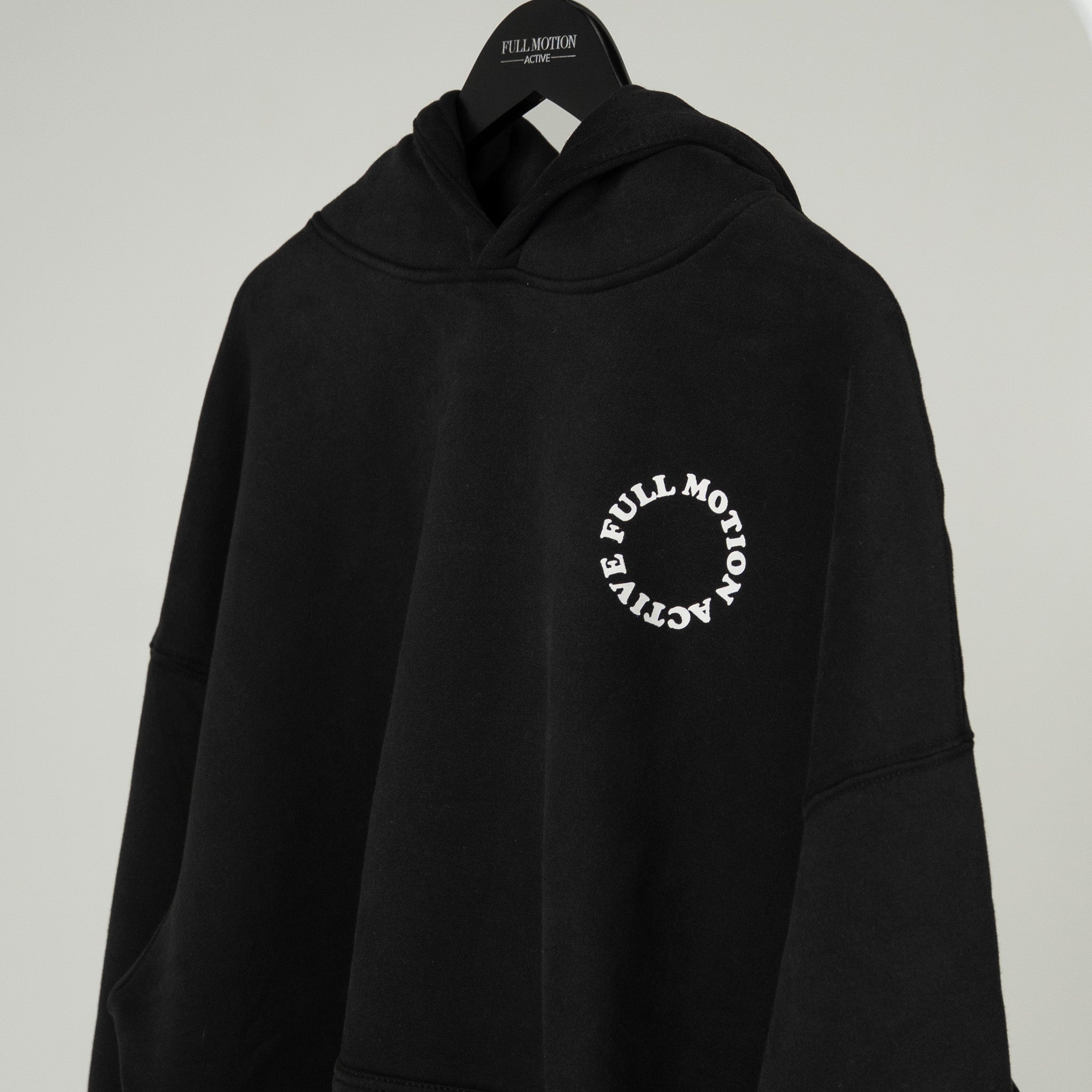 Reflex Unisex Black Hoodie - White Print