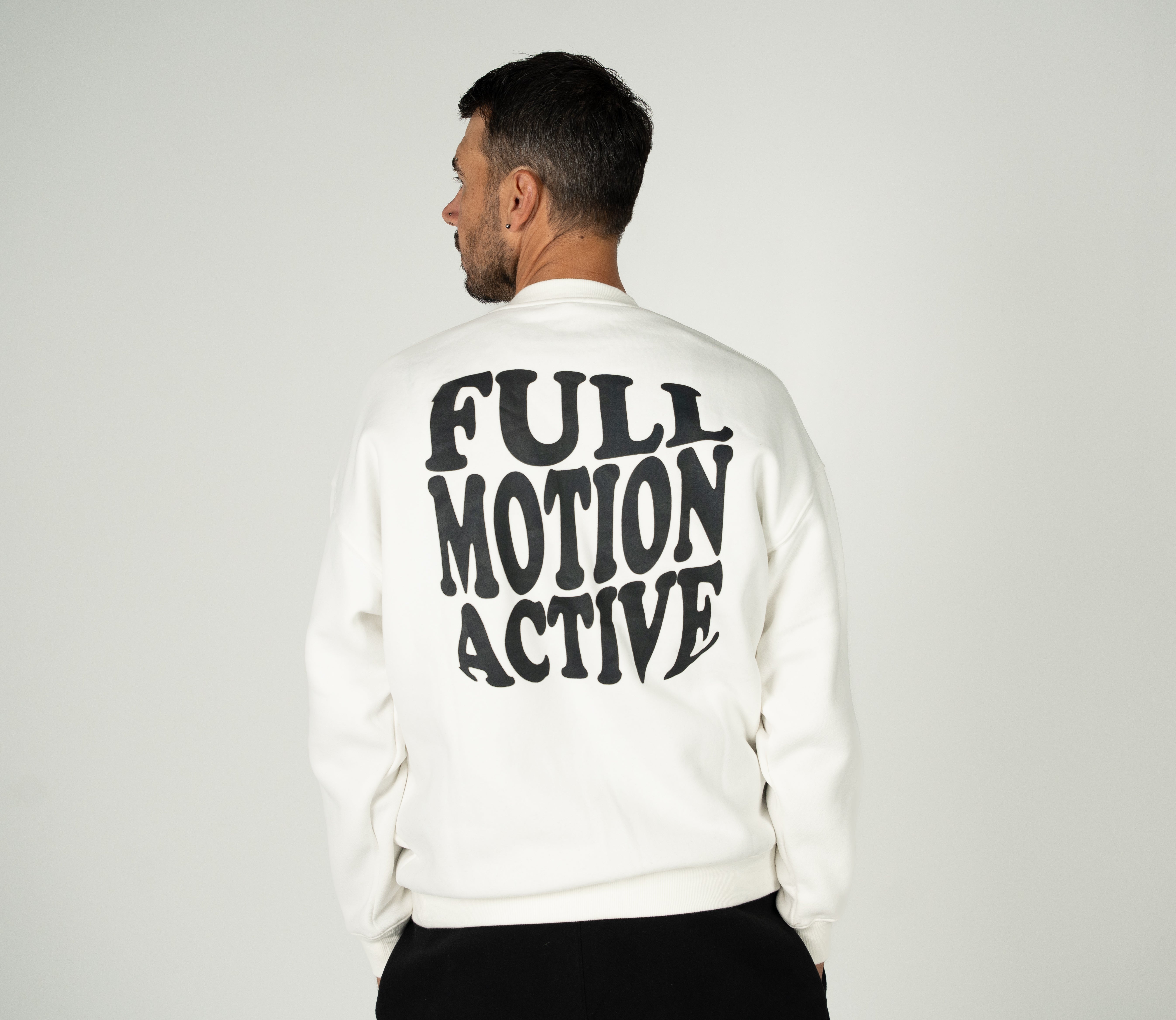 Reflex Unisex Sweatshirt - Black print White Sweater