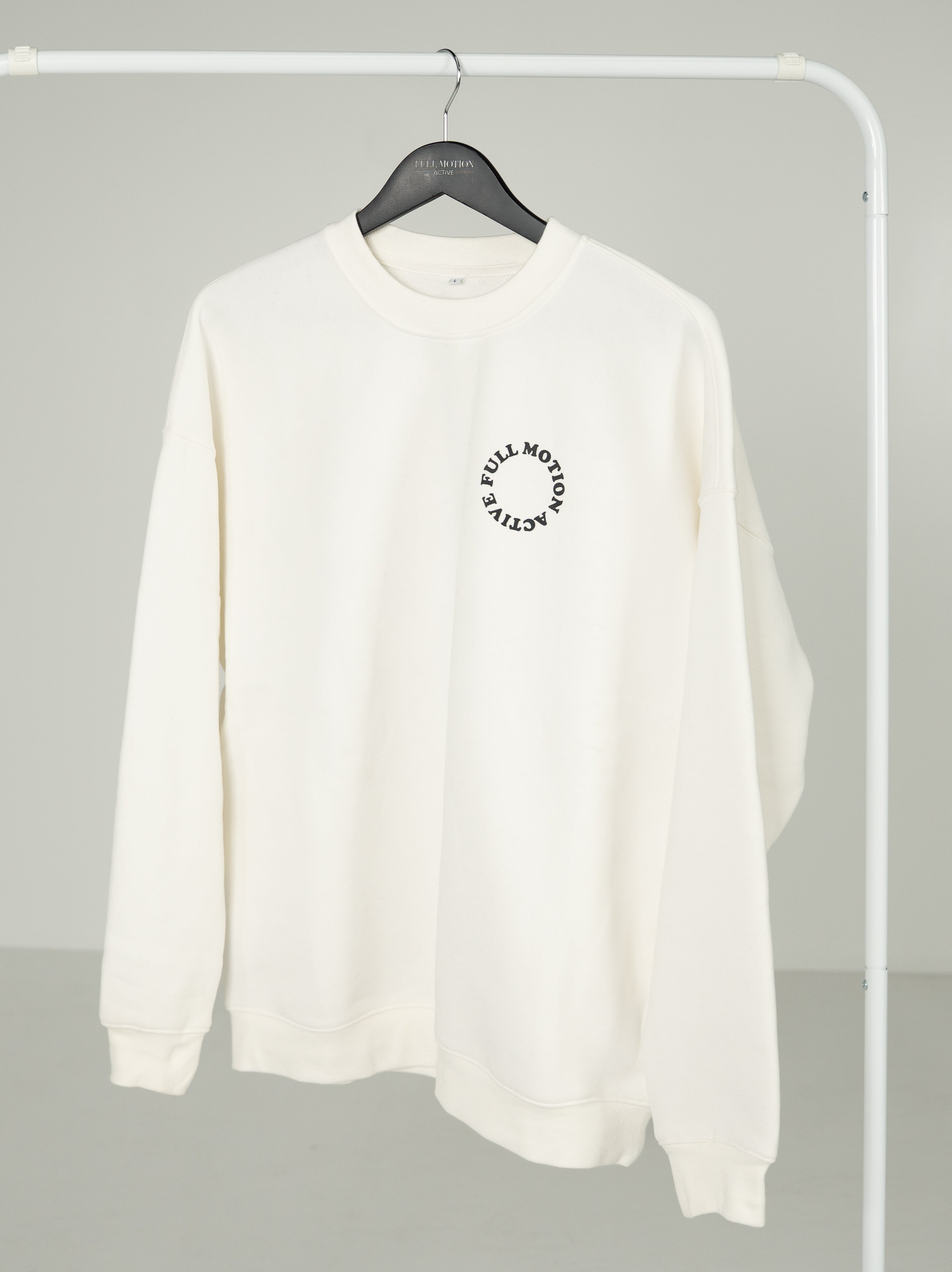 Reflex Unisex Sweatshirt - Black print White Sweater