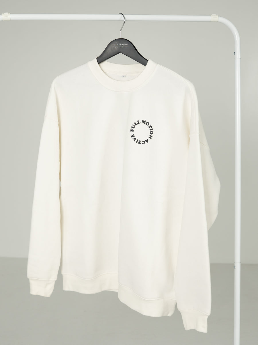 Reflex Unisex Sweatshirt - Black print White Sweater